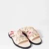 Sandali in pelle con stampa