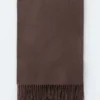 Sciarpa-coperta in lana con frange