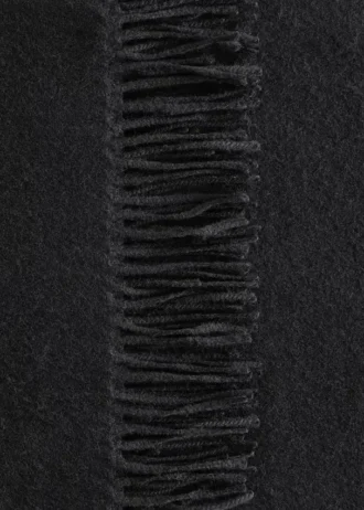 Sciarpa-coperta in lana con frange