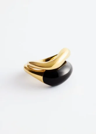 Set di 2 anelli scultorei