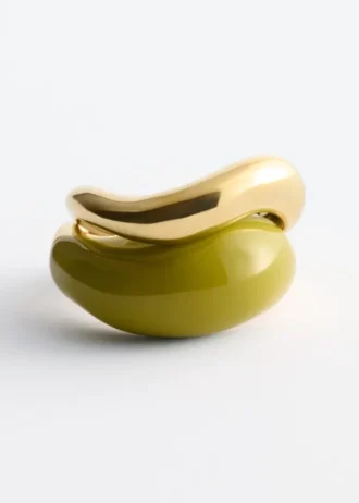 Set di 2 anelli scultorei