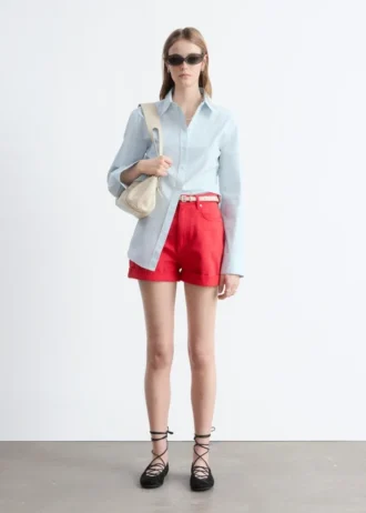 Shorts in denim a vita alta
