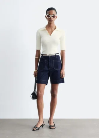 Shorts in denim a vita alta