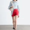 Shorts in denim a vita alta