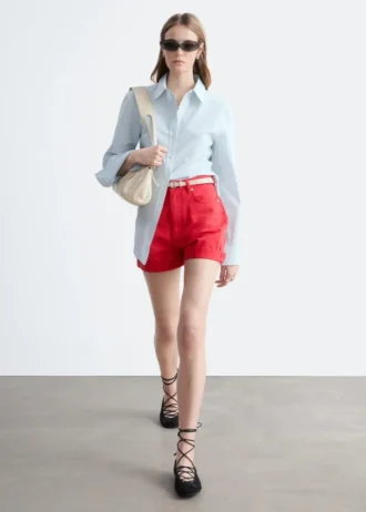 Shorts in denim a vita alta