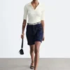 Shorts in denim a vita alta