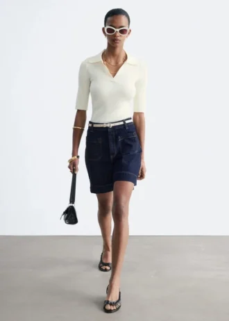 Shorts in denim a vita alta