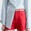 Shorts in denim a vita alta