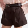 Shorts in raso a trapezio