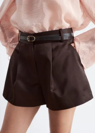 Shorts in raso a trapezio