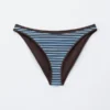 Slip bikini a costine con bordi a contrasto