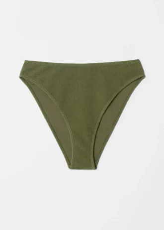 Slip bikini a vita alta testurizzato