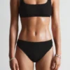 Slip bikini a vita alta testurizzato
