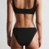 Slip bikini a vita alta testurizzato