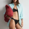 Slip bikini con arricciature