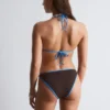 Top bikini a triangolo con bordi a contrasto