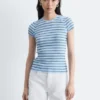 T-shirt a righe in maglia a costine