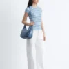 T-shirt a righe in maglia a costine