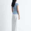 T-shirt a righe in maglia a costine