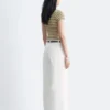 T-shirt a righe in maglia a costine