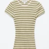T-shirt a righe in maglia a costine