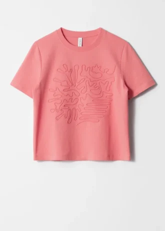 T-shirt con applicazioni floreali