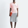 T-shirt con scollo a V arricciato