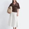 T-shirt con scollo a V arricciato