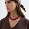 T-shirt con scollo a V arricciato