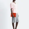 T-shirt con scollo a V arricciato
