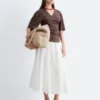 T-shirt con scollo a V arricciato