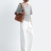 T-shirt con scollo a V arricciato