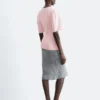 T-shirt con scollo a V arricciato