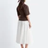 T-shirt con scollo a V arricciato