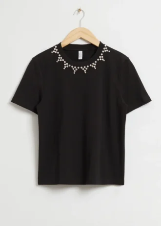 T-shirt decorato con strass