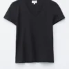 T-shirt in cotone con scollo a V