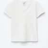 T-shirt in cotone con scollo a V