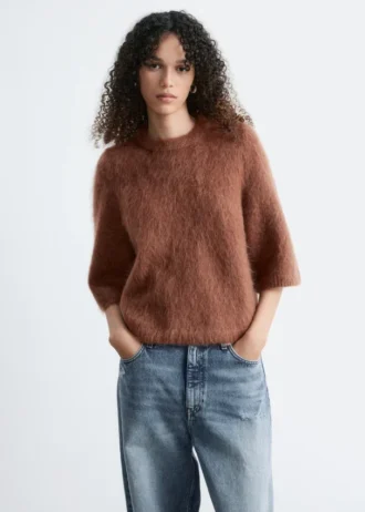 T-shirt in maglia mista mohair