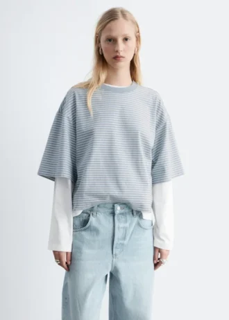 T-shirt oversize a righe in cotone
