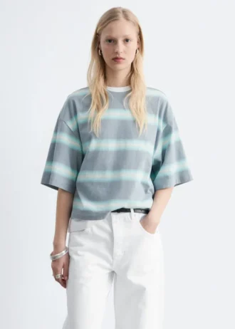 T-shirt oversize a righe in cotone