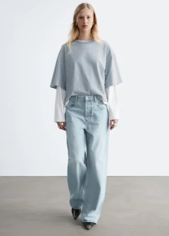 T-shirt oversize a righe in cotone