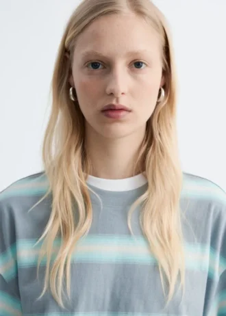 T-shirt oversize a righe in cotone