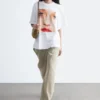 T-shirt oversize con stampa