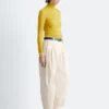 Top a collo alto drappeggiato