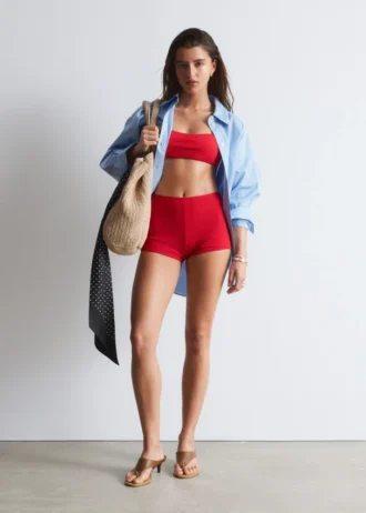 Shorts da bikini a vita alta