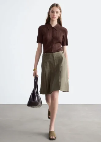 Top a maglia a coste