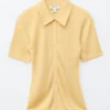 Top a maglia a coste