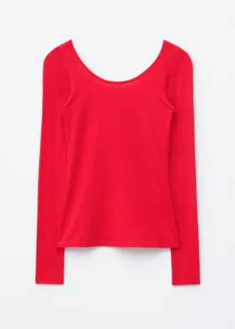 Top a maniche lunghe con scollo rotondo