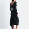 Top a maniche lunghe con scollo rotondo