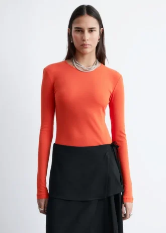 Top a maniche lunghe in cotone